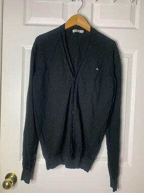 J.Lindeberg Black Men's V-Neck Button Cardigan#8